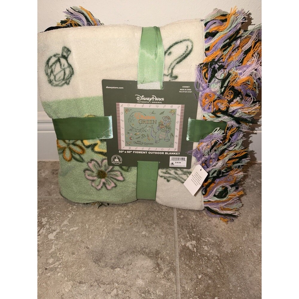 New Disney Figment Epcot 2022 Flower & Garden Festival Throw Blanket NWT